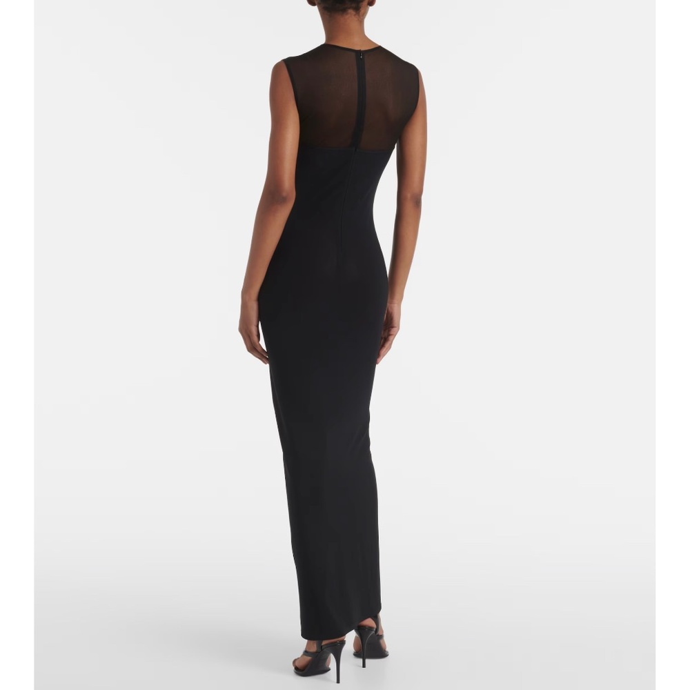 ALAIA Black Paneled Mesh Maxi Dress NWT - Picture 9 of 16